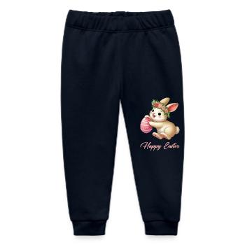 Bunny Animal Easter Bunny - Baby Organic Sweatpants by Stanley/Stella - navy - Front