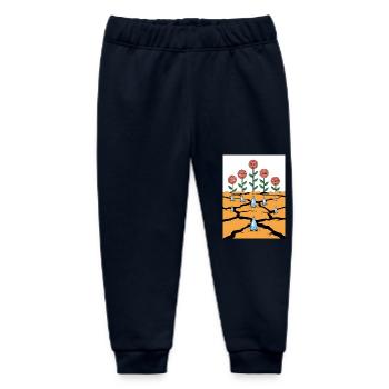 Strength Blooms from Adversity – Resilience Art - Baby Organic Sweatpants by Stanley/Stella - navy - Front