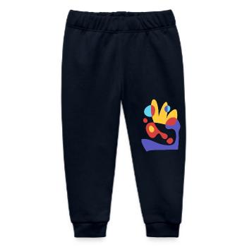 Abstraktes tropisches Bienenholz - Bauhaus-Stil - Baby Organic Jogginghose Baby Tumbler von Stanley/Stella - Navy - Vorne
