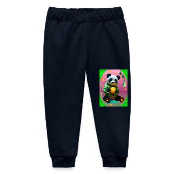 Futuristic Panda - Baby Organic Sweatpants by Stanley/Stella - navy - Front