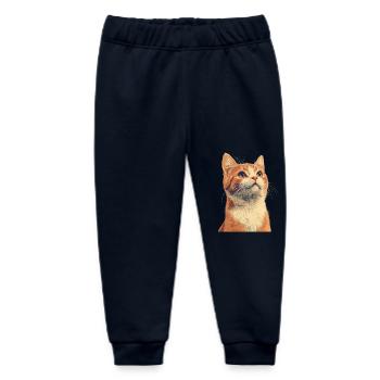 Cute Ginger Cat - Baby Organic Sweatpants by Stanley/Stella - navy - Front