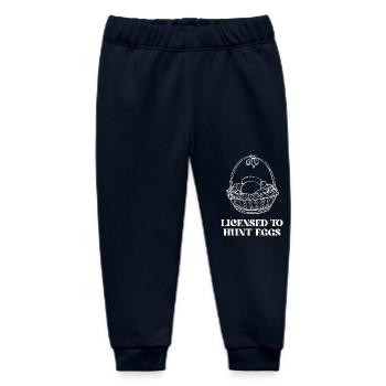 Licensed to Hunt Eggs - Baby Organic Sweatpants by Stanley/Stella - navy - Front