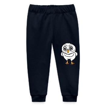 Owl Bird Eagle Owl Night Bird Barn Owl Owl Comic - Baby Organic Sweatpants by Stanley/Stella - navy - Front