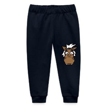 Horse Anxious Funny Funny Grimace Cartoon - Baby Organic Sweatpants by Stanley/Stella - navy - Front