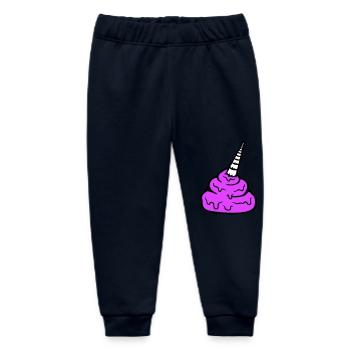Horse Unicorn Horn Poop Shit Funny Poop Pile - Baby Organic Sweatpants by Stanley/Stella - navy - Front