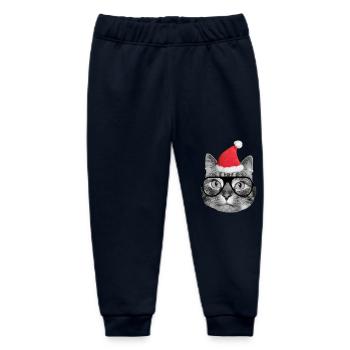 Cute christmas cat - Baby Organic Sweatpants by Stanley/Stella - navy - Front
