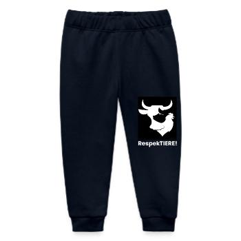Respect Animals Silhouettes Beef, Pig, Chicken - Baby Organic Sweatpants by Stanley/Stella - navy - Front