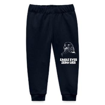 Eagle Eyes, Zero Lies - Baby Organic Sweatpants by Stanley/Stella - navy - Front