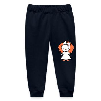 Bird Lady Woman Female Pretty Dress Bow - Baby Organic Sweatpants by Stanley/Stella - navy - Front