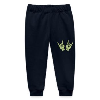 Party Hand Skirt Sign - Baby Organic Sweatpants by Stanley/Stella - navy - Front