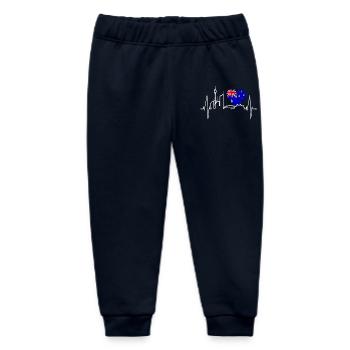 Sydney Skyline Heartbeat Australia Flag Heart - Baby Organic Sweatpants by Stanley/Stella - navy - Front