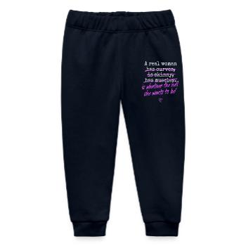 A Real Woman Is Whatever She Wants To Be Feminist - Baby Organic Jogginghose Baby Tumbler von Stanley/Stella - Navy - Vorne