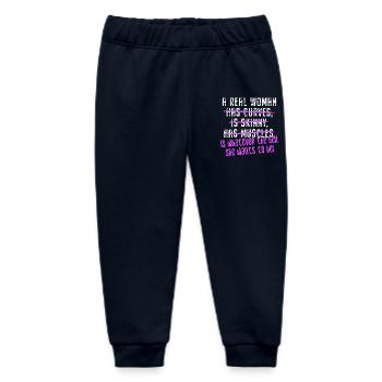 A Real Woman Is Whatever She Wants To Be Feminist - Baby Organic Jogginghose Baby Tumbler von Stanley/Stella - Navy - Vorne