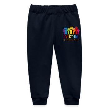 Everyone is welcome here - Baby Organic Sweatpants by Stanley/Stella - navy - Front