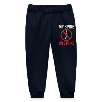 Meine Wirbelsäule streikt – Witziger Rückenspruch - Baby Organic Jogginghose Baby Tumbler von Stanley/Stella - Navy - Vorne