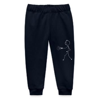 Stick figure with flashlight - Baby Organic Sweatpants by Stanley/Stella - navy - Front