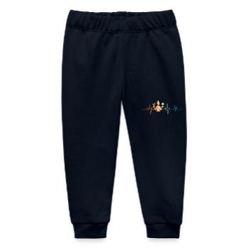 Retro Heartbeat Florist - Baby Organic Sweatpants by Stanley/Stella - navy - Front