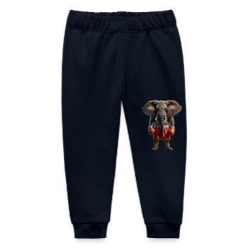 Elefant mit Boxhandschuhen - Baby Organic Jogginghose Baby Tumbler von Stanley/Stella - Navy - Vorne