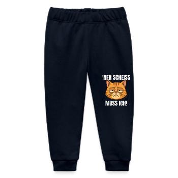 I don't have to give a shit funny cat morning grouch - Baby Organic Sweatpants by Stanley/Stella - navy - Front
