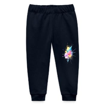 Abstract Watercolor Splash - Baby Organic Sweatpants by Stanley/Stella - navy - Front