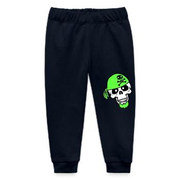 Pirate Hat Skull Skeleton Skull Halloween Head - Baby Organic Sweatpants by Stanley/Stella - navy - Front