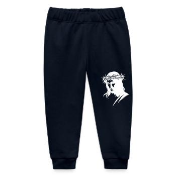 Christ Jesus - Baby Organic Sweatpants by Stanley/Stella - navy - Front