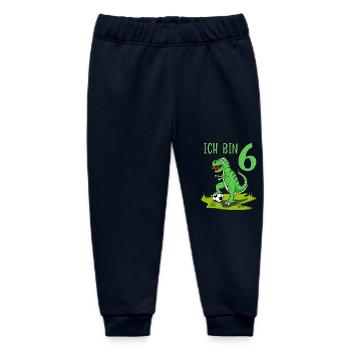 Dinosaur Rex Football 6 Birthday - Baby Organic Sweatpants by Stanley/Stella - navy - Front