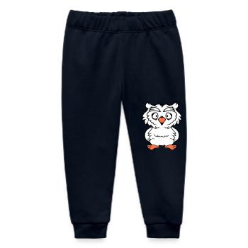 Owl Bird Eagle Owl Night Bird Barn Owl Owl Comic - Baby Organic Sweatpants by Stanley/Stella - navy - Front