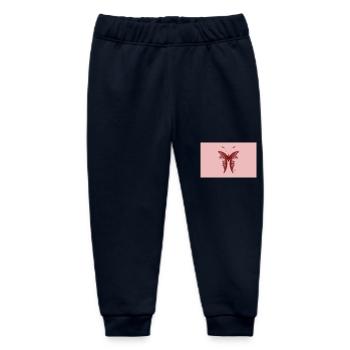 Pink Butterfly for Boys with Style - Baby Organic Sweatpants by Stanley/Stella - navy - Front