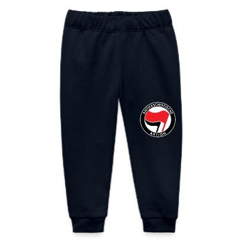 Antifacist Action, Antifa Logo, Flags - Baby Organic Sweatpants by Stanley/Stella - navy - Front