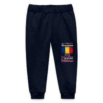 Romanian Gift funny saying Romania - Baby Organic Sweatpants by Stanley/Stella - navy - Front