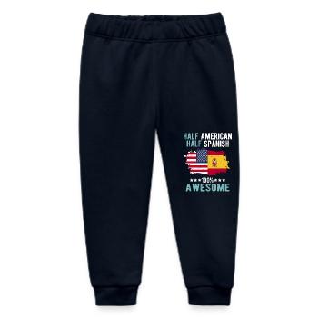 Half American Half Spanish - Baby Organic Sweatpants by Stanley/Stella - navy - Front