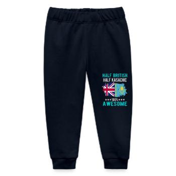 Half British Half Kazakh - Baby Organic Sweatpants by Stanley/Stella - navy - Front