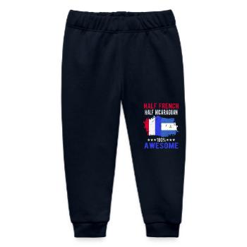 Halb Franzose Halb Nicaraguaner - Baby Organic Jogginghose Baby Tumbler von Stanley/Stella - Navy - Vorne