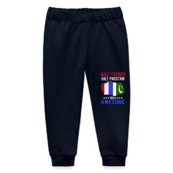 Halb Franzose Halb Pakistaner - Baby Organic Jogginghose Baby Tumbler von Stanley/Stella - Navy - Vorne