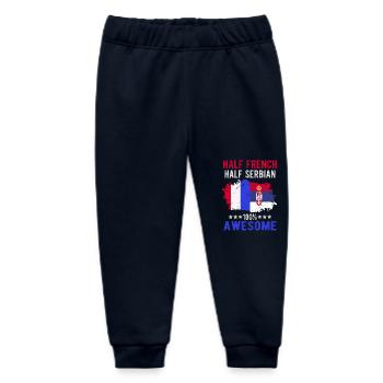 Halb Franzose Halb Serbier - Baby Organic Jogginghose Baby Tumbler von Stanley/Stella - Navy - Vorne