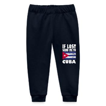 Cuba Flag Saying - Baby Organic Sweatpants by Stanley/Stella - navy - Front