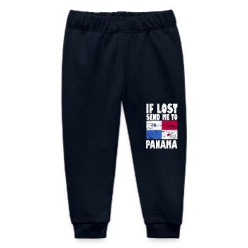 Panama Flag Saying - Baby Organic Sweatpants by Stanley/Stella - navy - Front