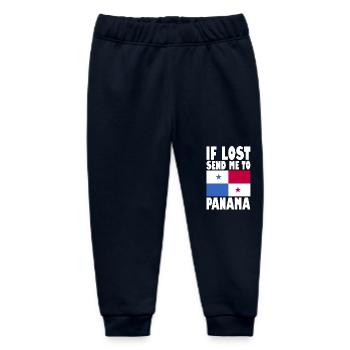 Panama Flag Saying - Baby Organic Sweatpants by Stanley/Stella - navy - Front