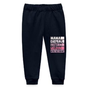 Pastorin Mama Ehefrau Heldin - Baby Organic Jogginghose Baby Tumbler von Stanley/Stella - Navy - Vorne