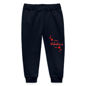 Valentine Happy Valentine - Baby Organic Sweatpants by Stanley/Stella - navy - Front
