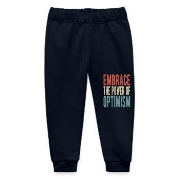 Embrace the power of optimism - Baby Organic Sweatpants by Stanley/Stella - navy - Front