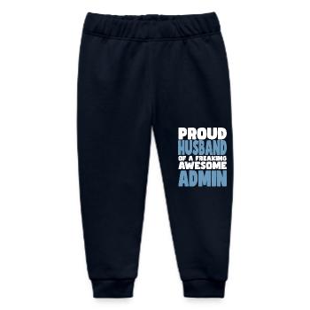 Proud wife of a damn good admin - Baby Organic Sweatpants by Stanley/Stella - navy - Front
