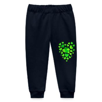 green hearts green heart - Baby Organic Sweatpants by Stanley/Stella - navy - Front