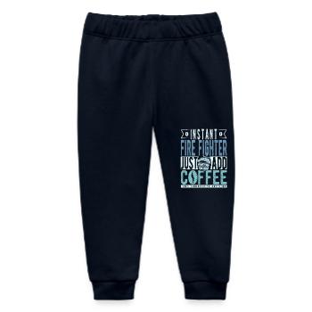 Instant Fire Fighter Just Add Coffee - Baby Organic Sweatpants by Stanley/Stella - navy - Front