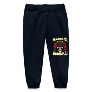 Heavy Metal Samurai Fierce Warrior of Steel - Baby Organic Sweatpants by Stanley/Stella - navy - Front