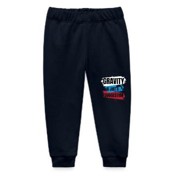Gravity Is Just a Suggestion – Paragliding - Baby Organic Sweatpants by Stanley/Stella - navy - Front