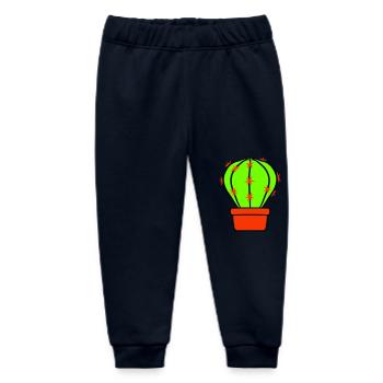 Cactus Plant Prickly Spiny Deserts Cacti - Baby Organic Sweatpants by Stanley/Stella - navy - Front