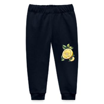 A yellow lemon t shirt design - Baby Organic Sweatpants by Stanley/Stella - navy - Front