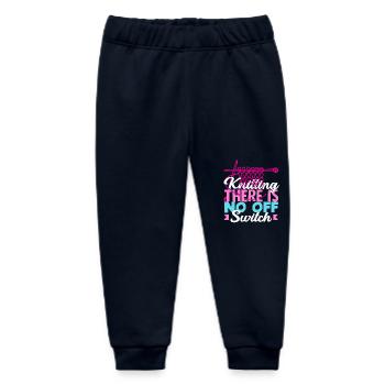 Knitting There is no off switch - Baby Organic Sweatpants by Stanley/Stella - navy - Front